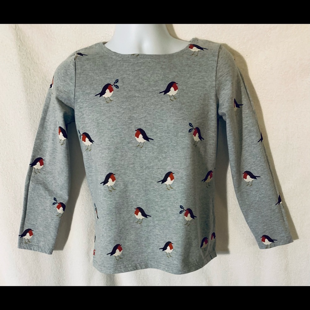 Rare NWOT Joules Christmas Robin Sweatshirt Size 6